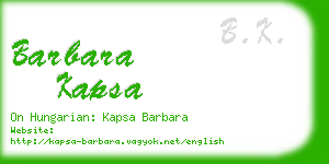 barbara kapsa business card
